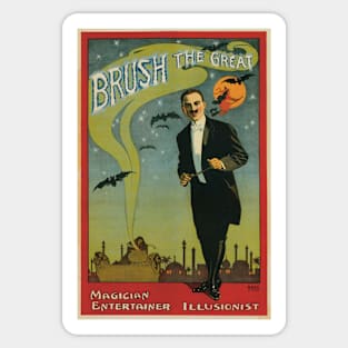 Vintage Magic Poster Art, Brush the Great Sticker